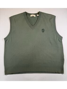 Vintage Harry Vardon Golf Sweater Vest Mens Large Green V Neck Made In Korea